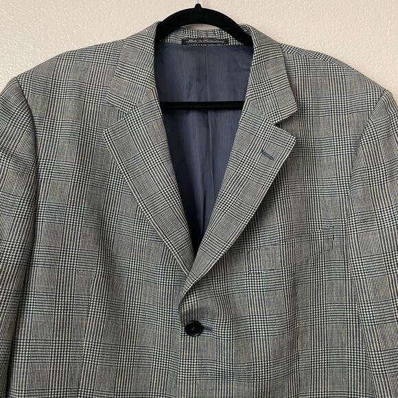Ermenegildo Zegna Blazer Mens IT 54 US 44 Soft Plaid Linen Wool Mohair Preppy - Picture 4 of 15